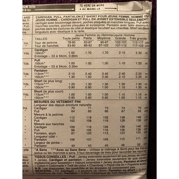 McCalls Sewing pattern4044 unisex jacket top pants short pattern - Picture 5 of 6